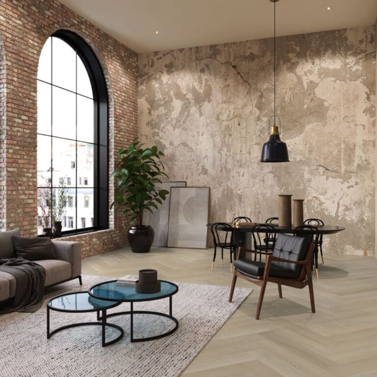 YUP Mayfair herringbone dryback beige