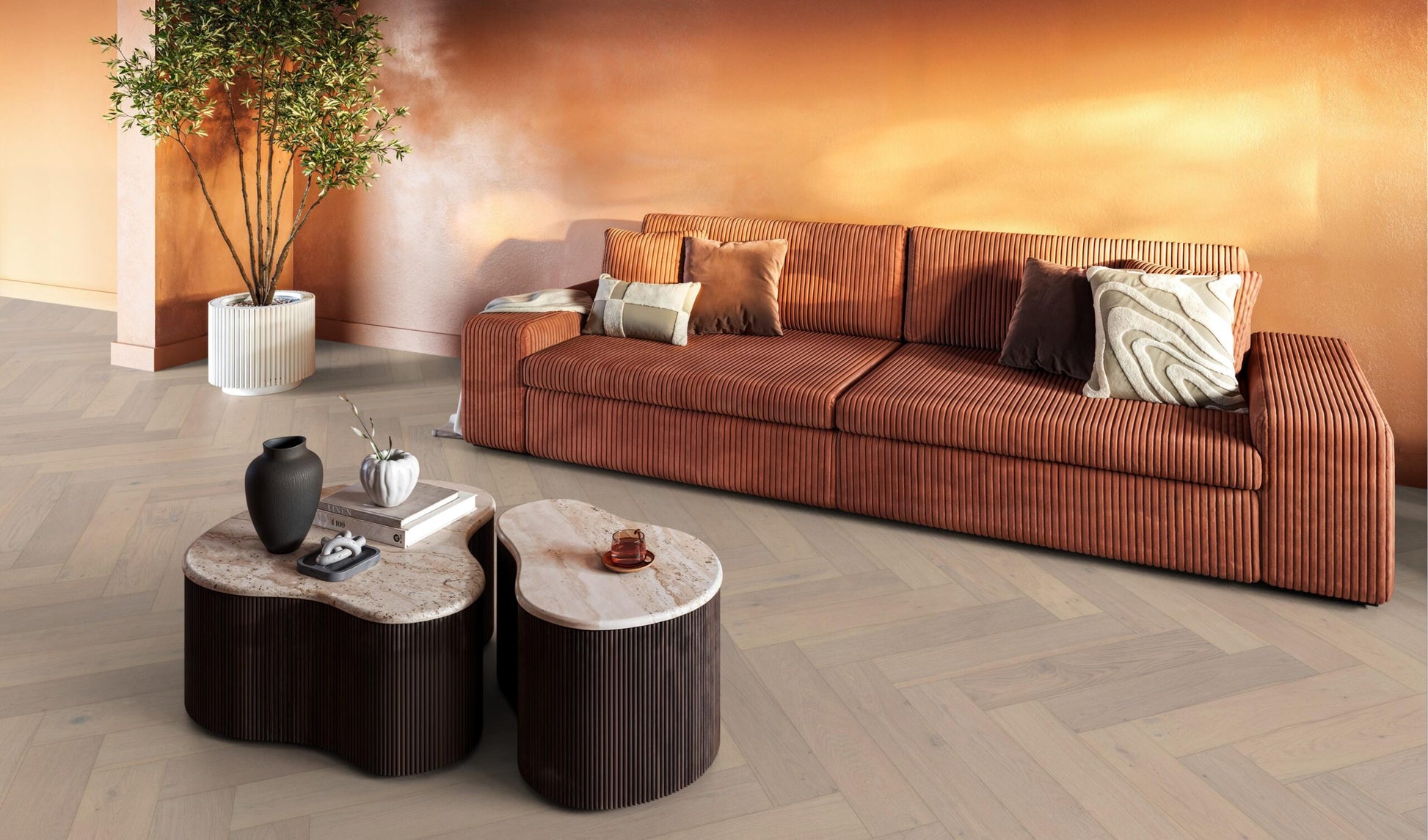 Beverly Hills Visgraat Rustiek Wit 4102