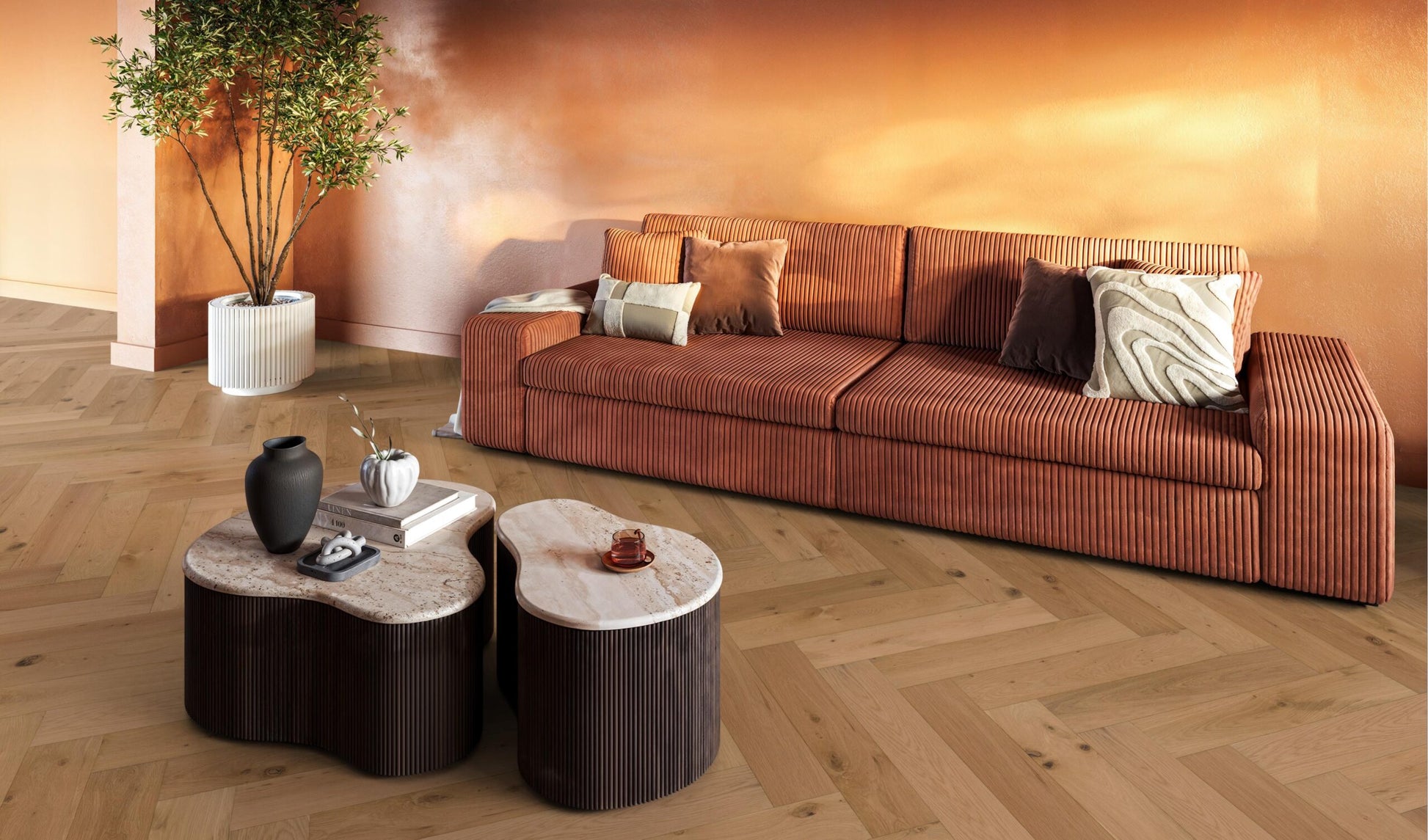Beverly Hills Visgraat Rustiek Naturel 4101