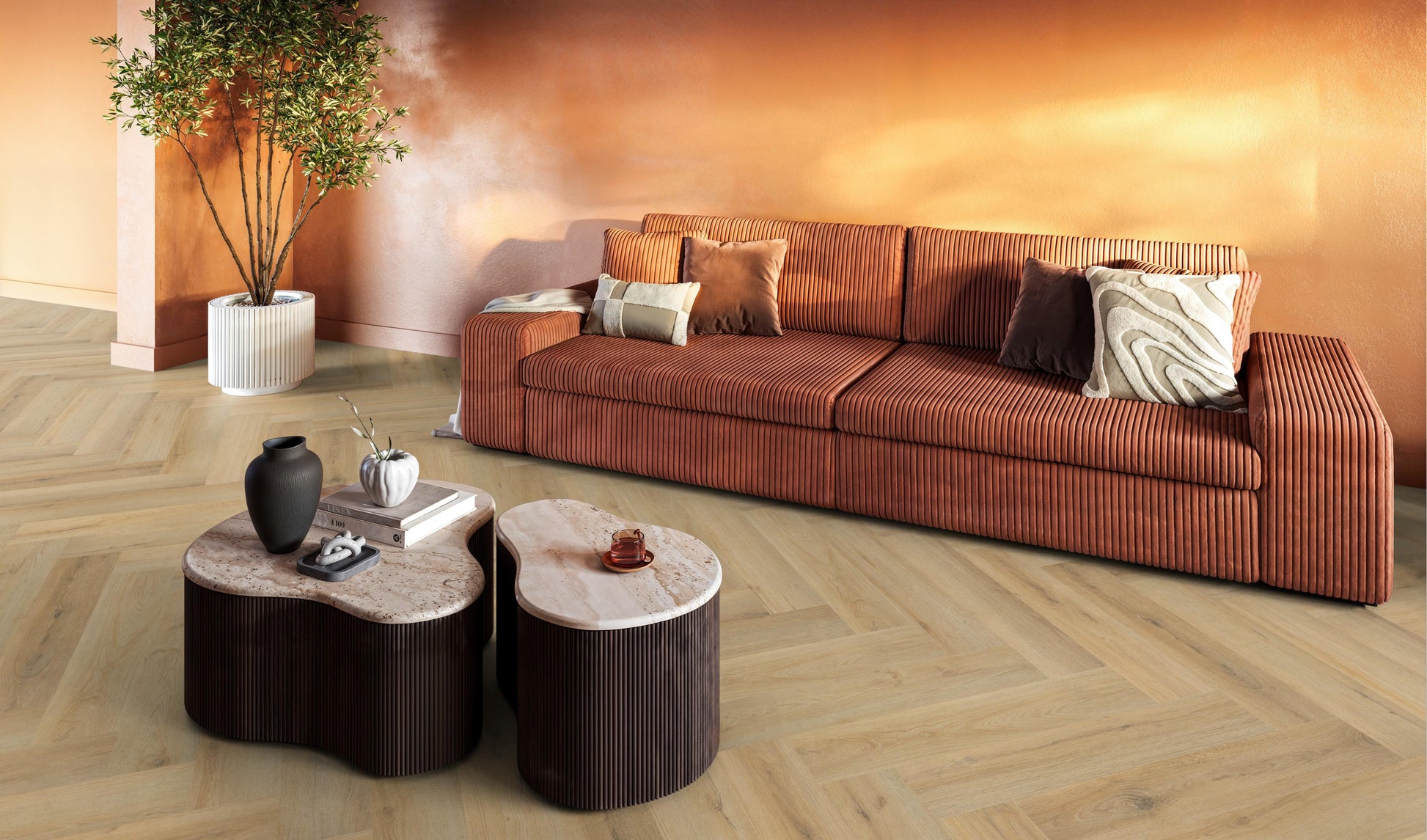 YUP XL Greenford Herringbone Dryback Natural
