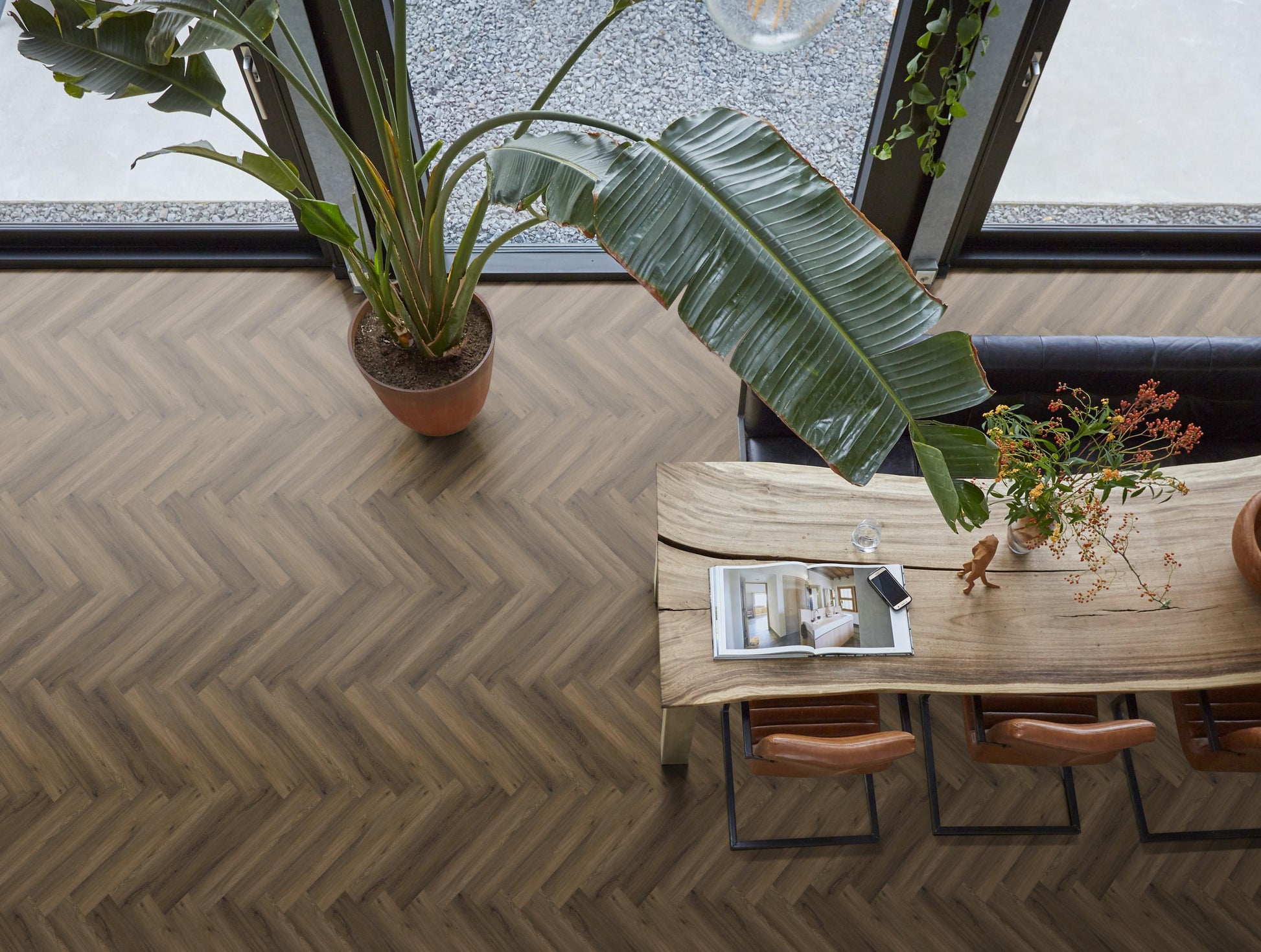 YUP Paddington Herringbone Click SRC Warm Brown