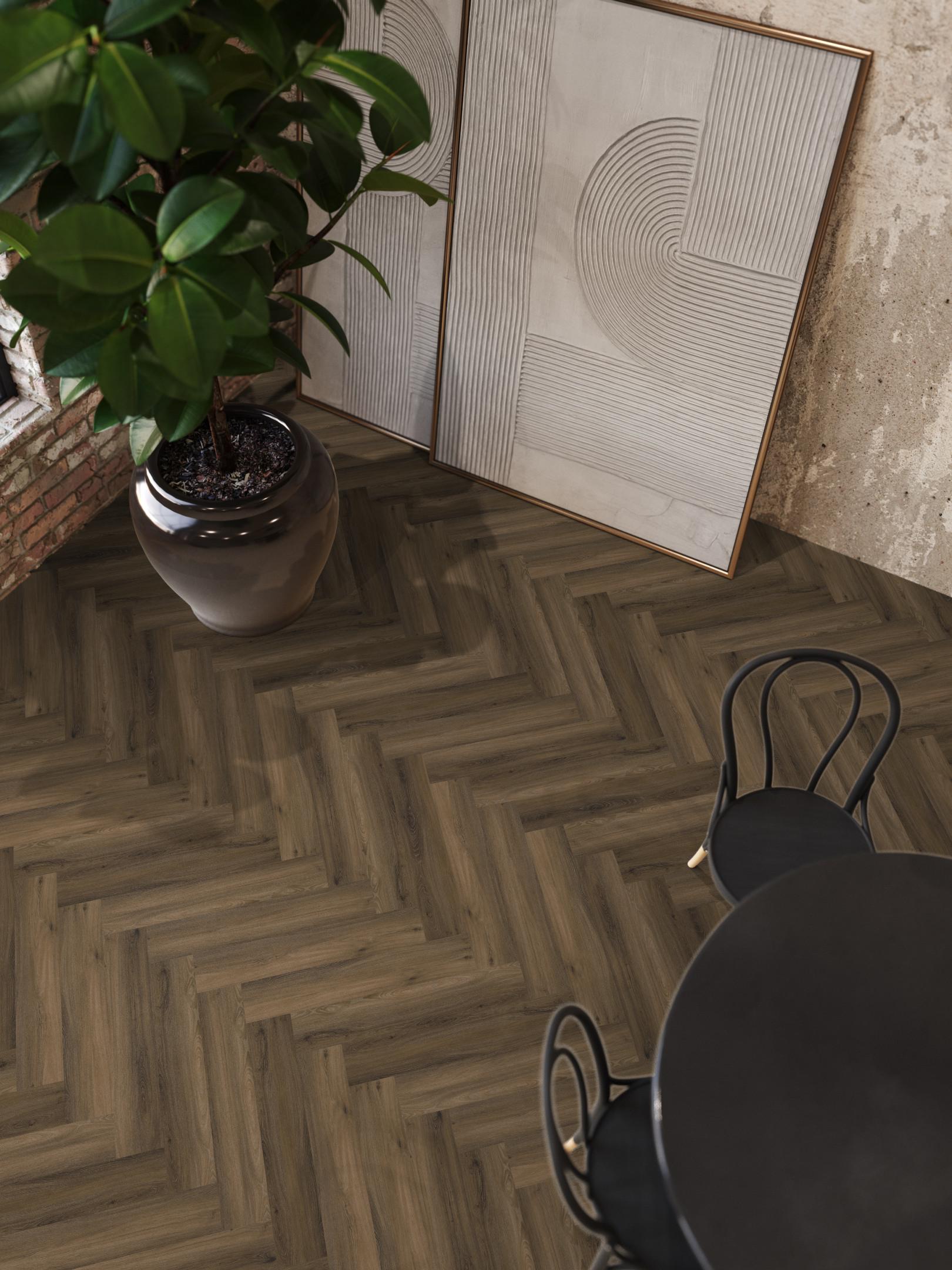 YUP Paddington Herringbone Click SRC Warm Brown