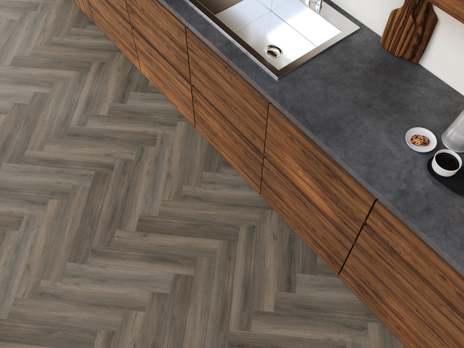YUP Paddington Herringbone Click SRC Dark Grey