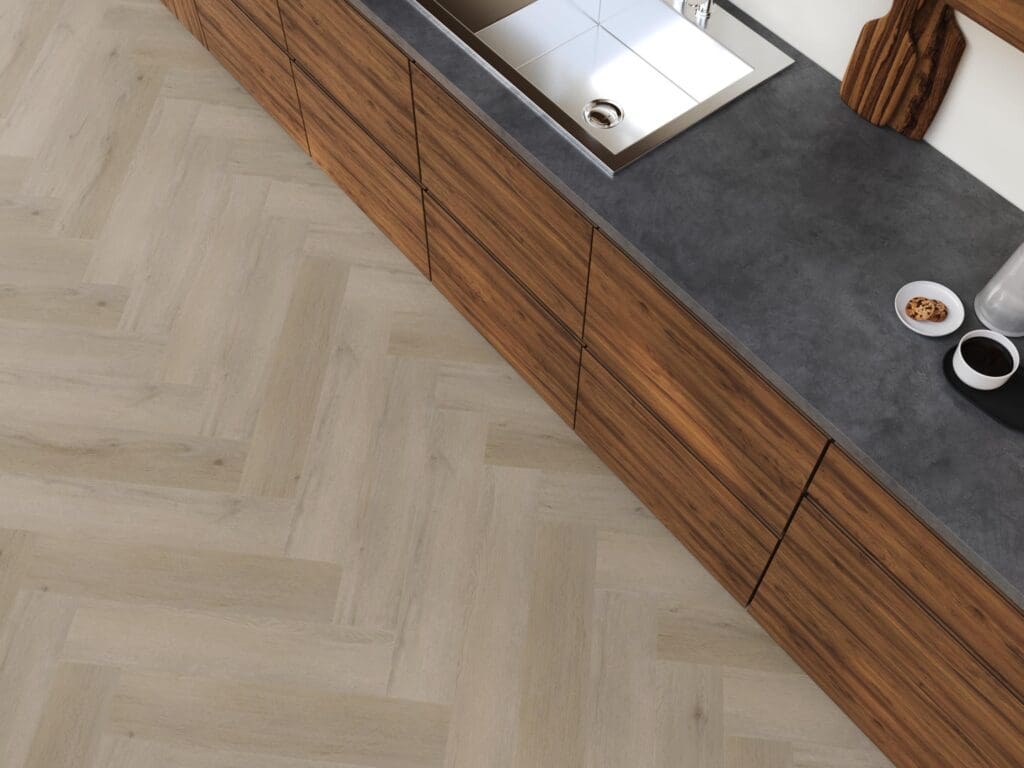 YUP Leyton herringbone dryback light oak
