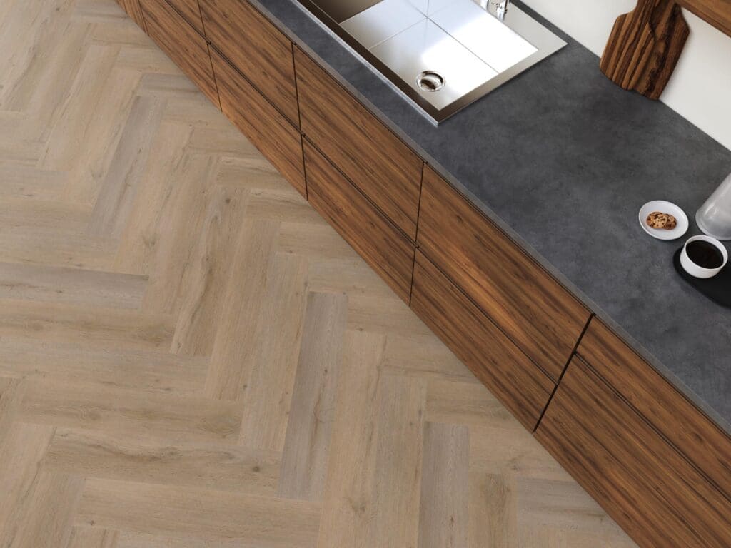YUP Leyton herringbone dryback natural oak