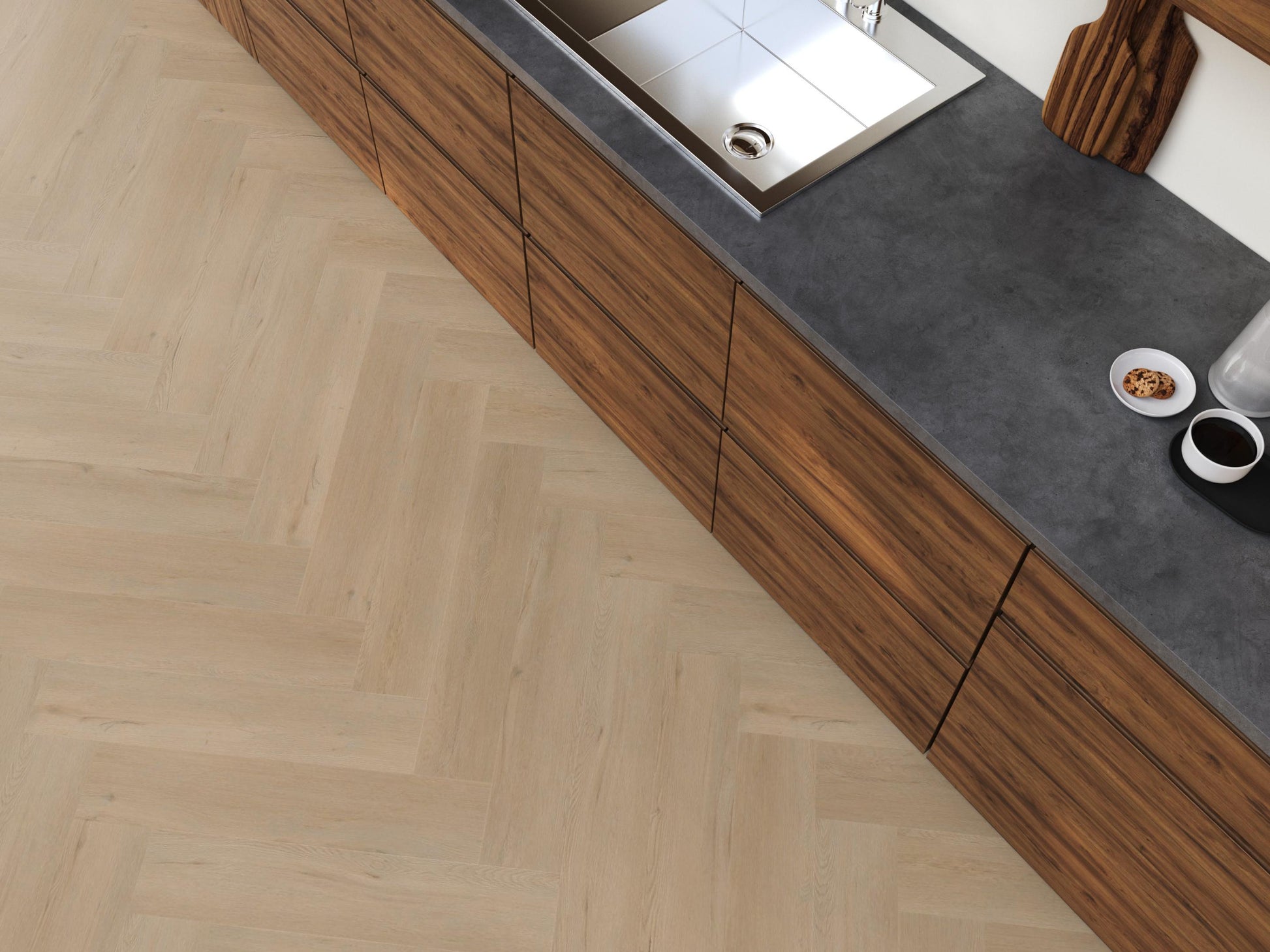 YUP Leyton Herringbone Dryback Beige