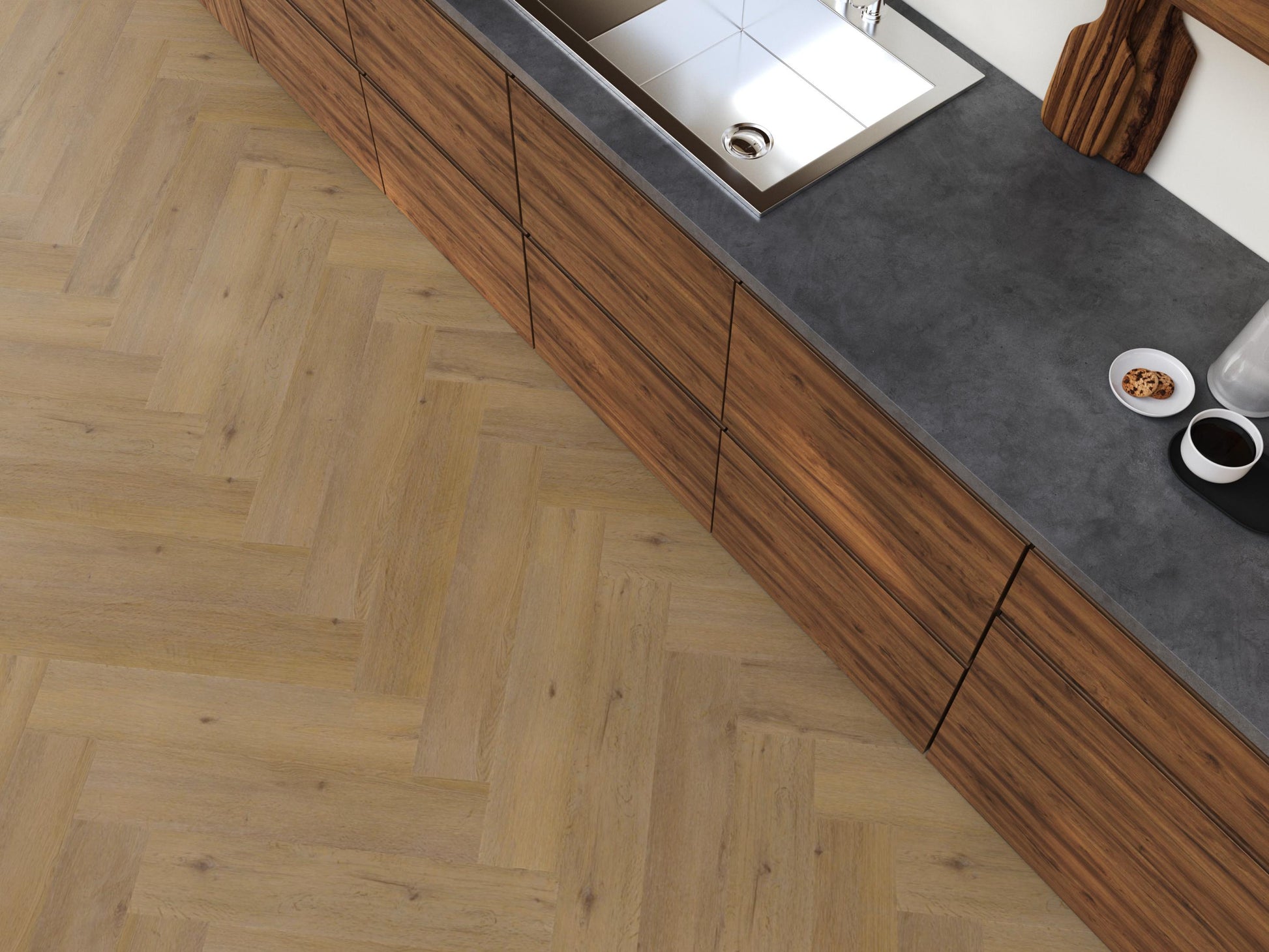 YUP Leyton Herringbone Click SRC Dark Oak