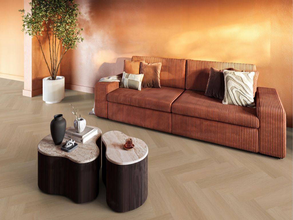 YUP Fulham herringbone dryback natural oak