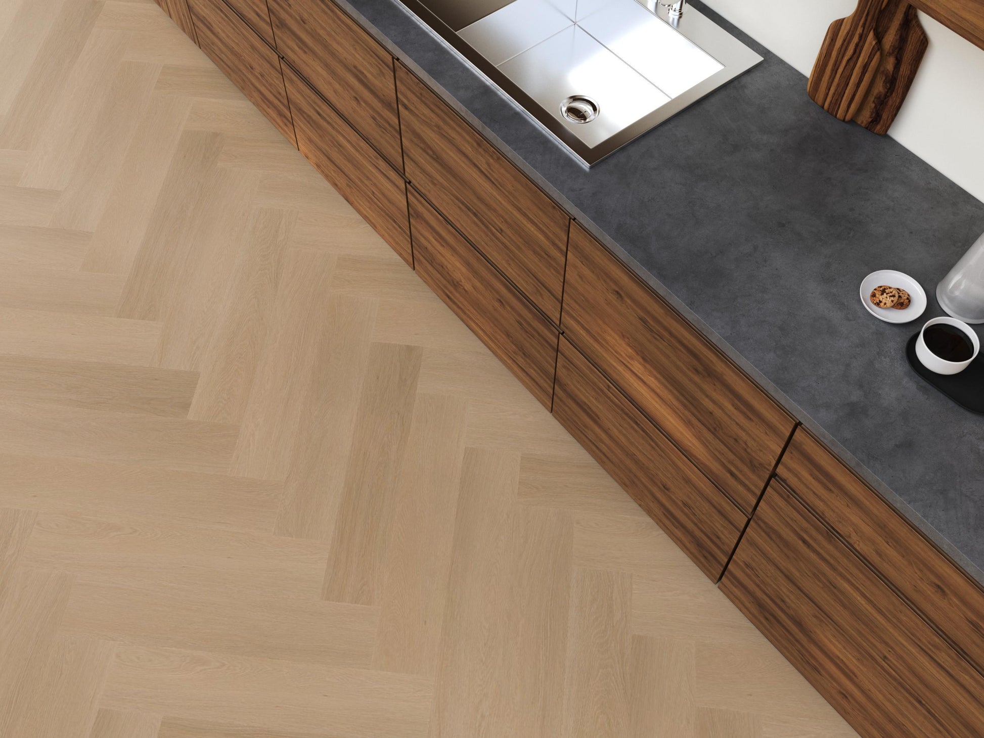 YUP Fulham Herringbone Click SRC Dark Oak