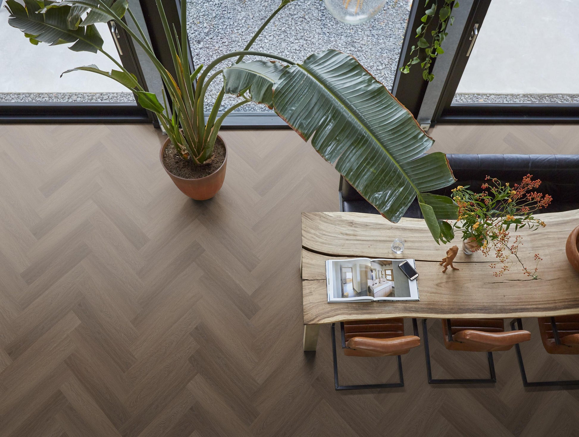 YUP Fulham Herringbone Click SRC Brown