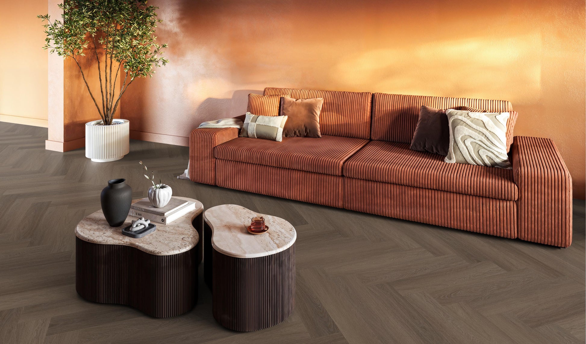 YUP Fulham Herringbone Click SRC Brown