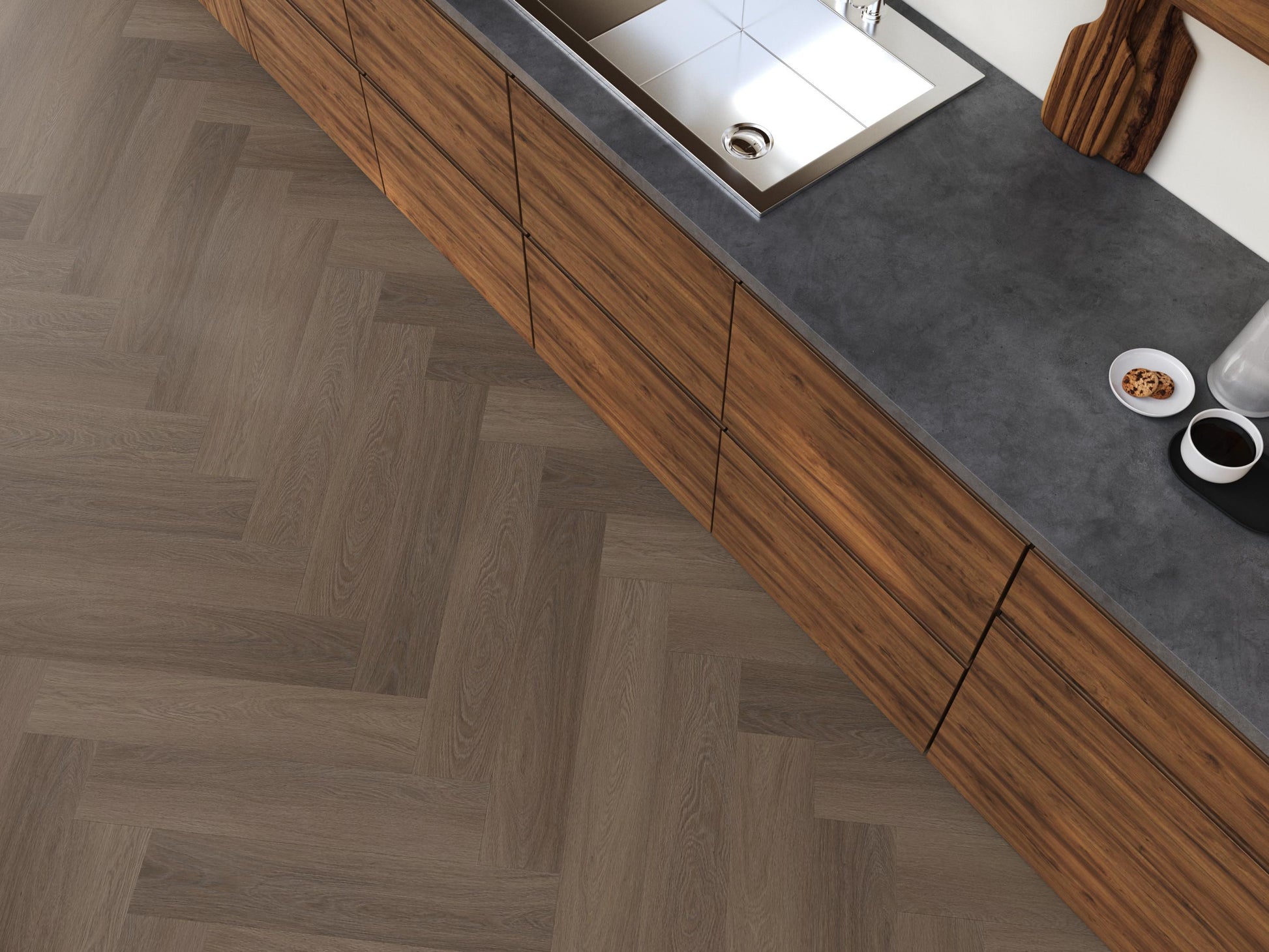 YUP Fulham Herringbone Click SRC Brown