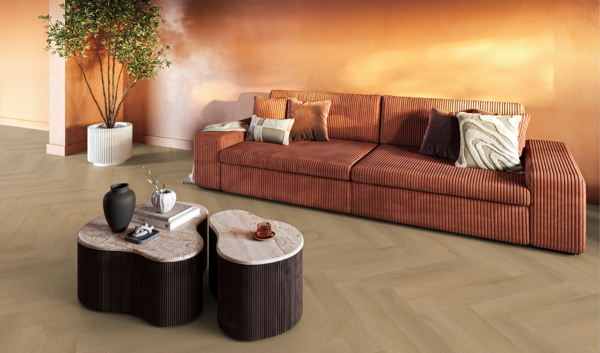 YUP Merton Herringbone Click Light Oak
