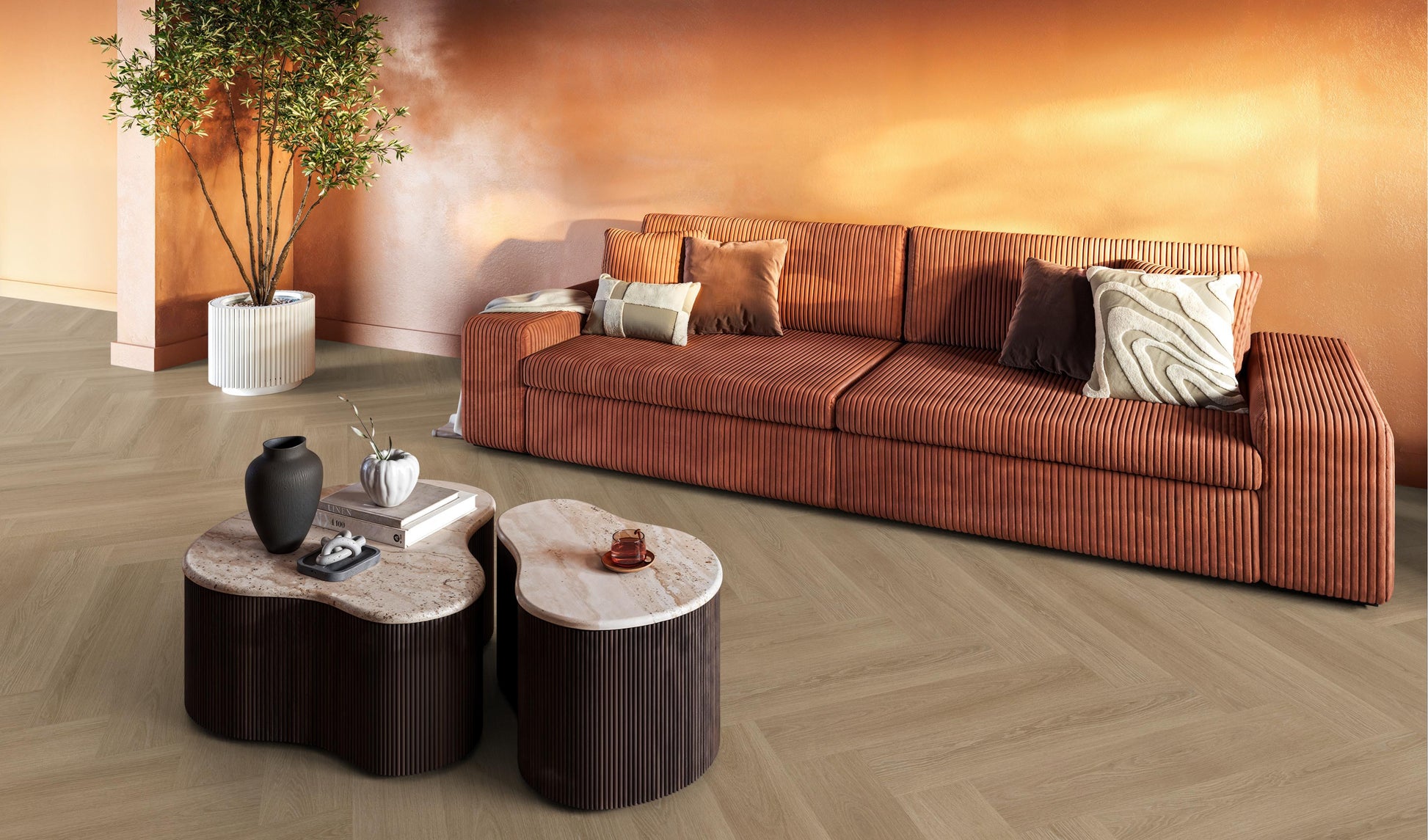 YUP XL Brentford Herringbone Dryback Warm Oak