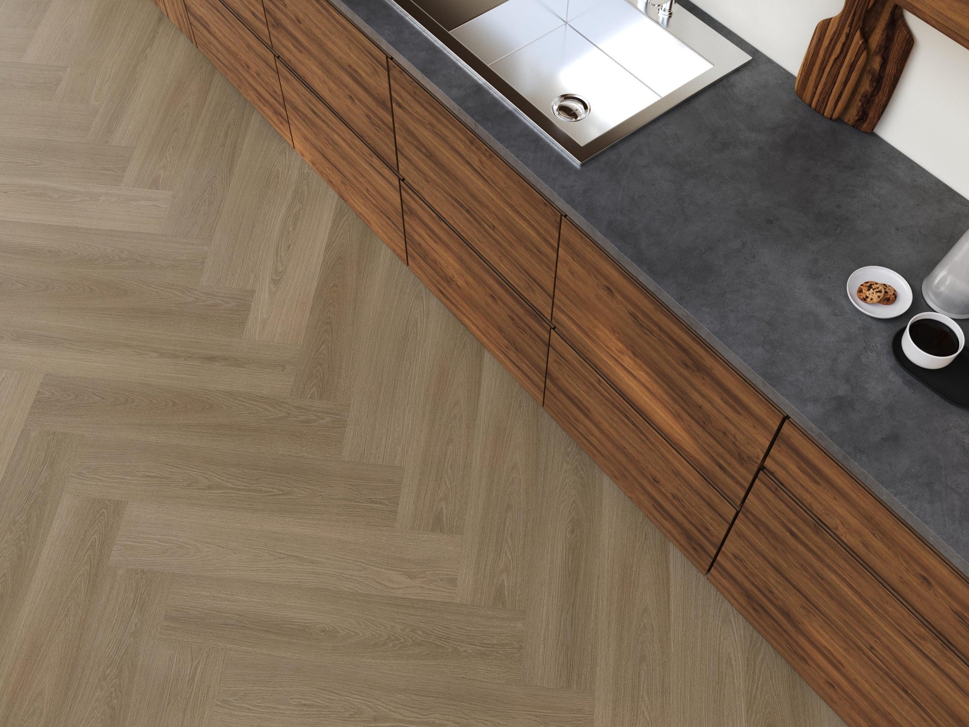 YUP XL Brentford Herringbone Dryback Dark Oak