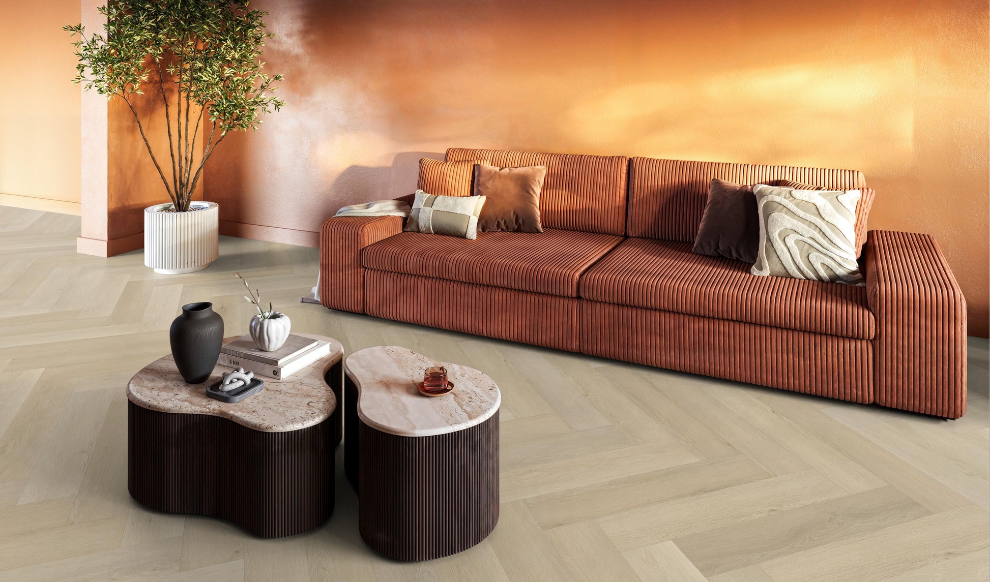 YUP XL Mayfair Herringbone Dryback Beige