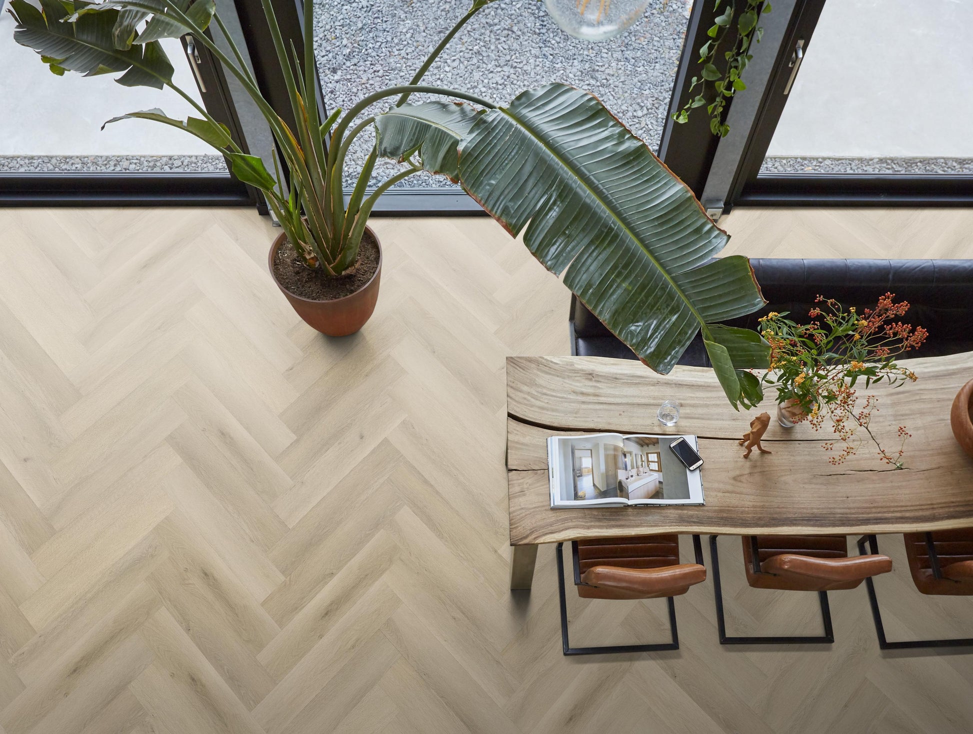 YUP XL Mayfair Herringbone Dryback Warm Oak