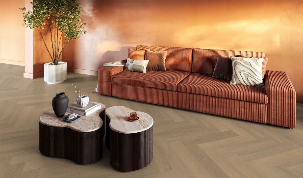 YUP Sutton herringbone dryback warm natural