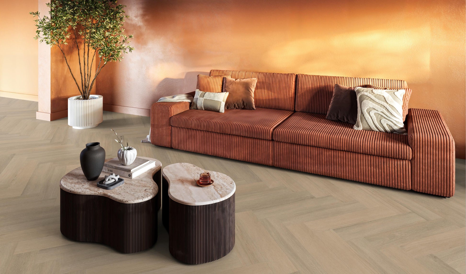 YUP Sutton Herringbone Click SRC Warm Beige