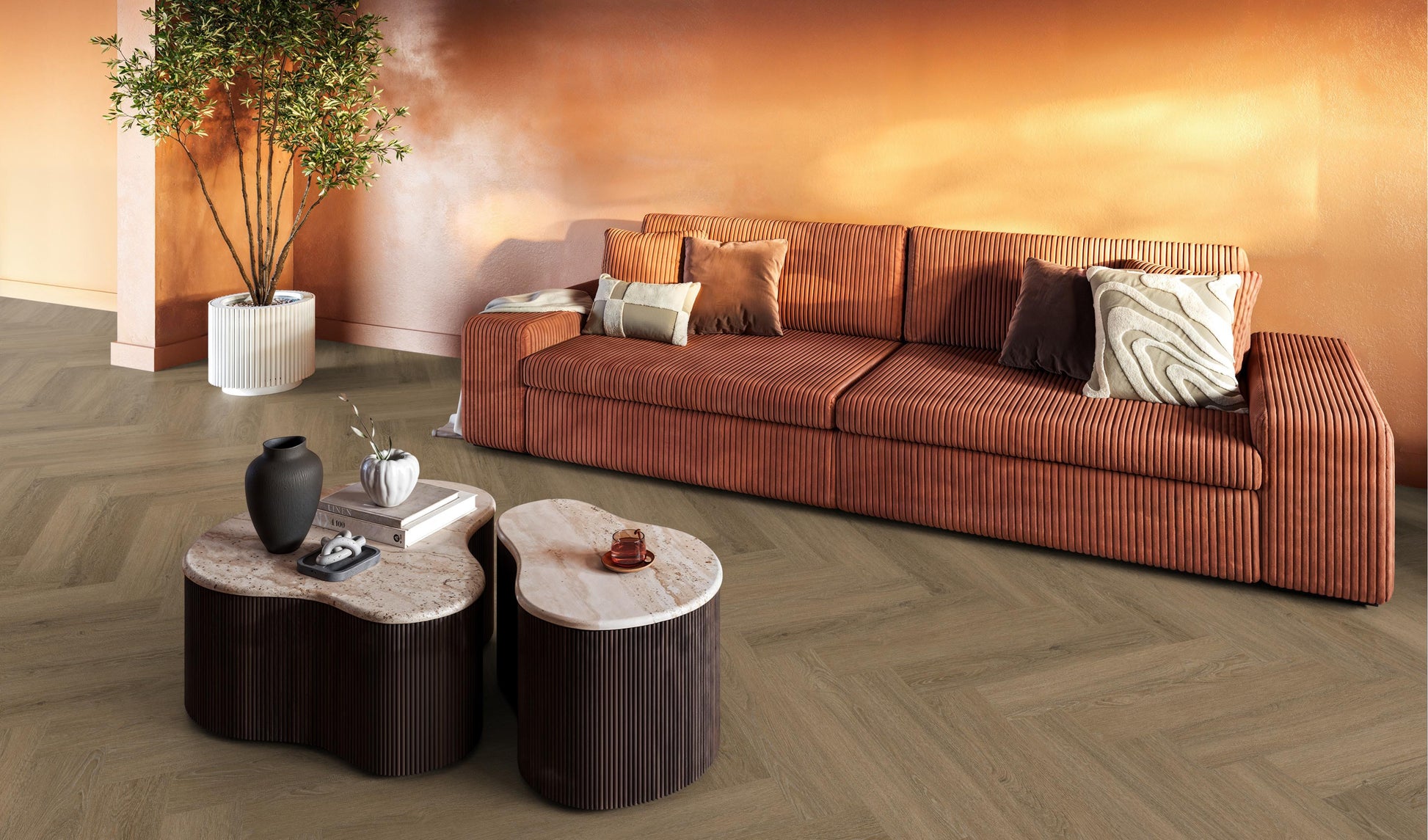 YUP Sutton Herringbone Click SRC Light Brown