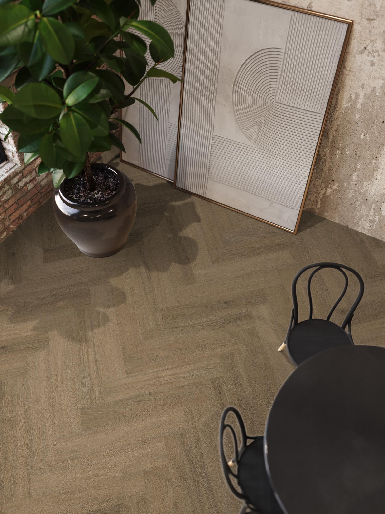 YUP Sutton Herringbone Click SRC Light Brown