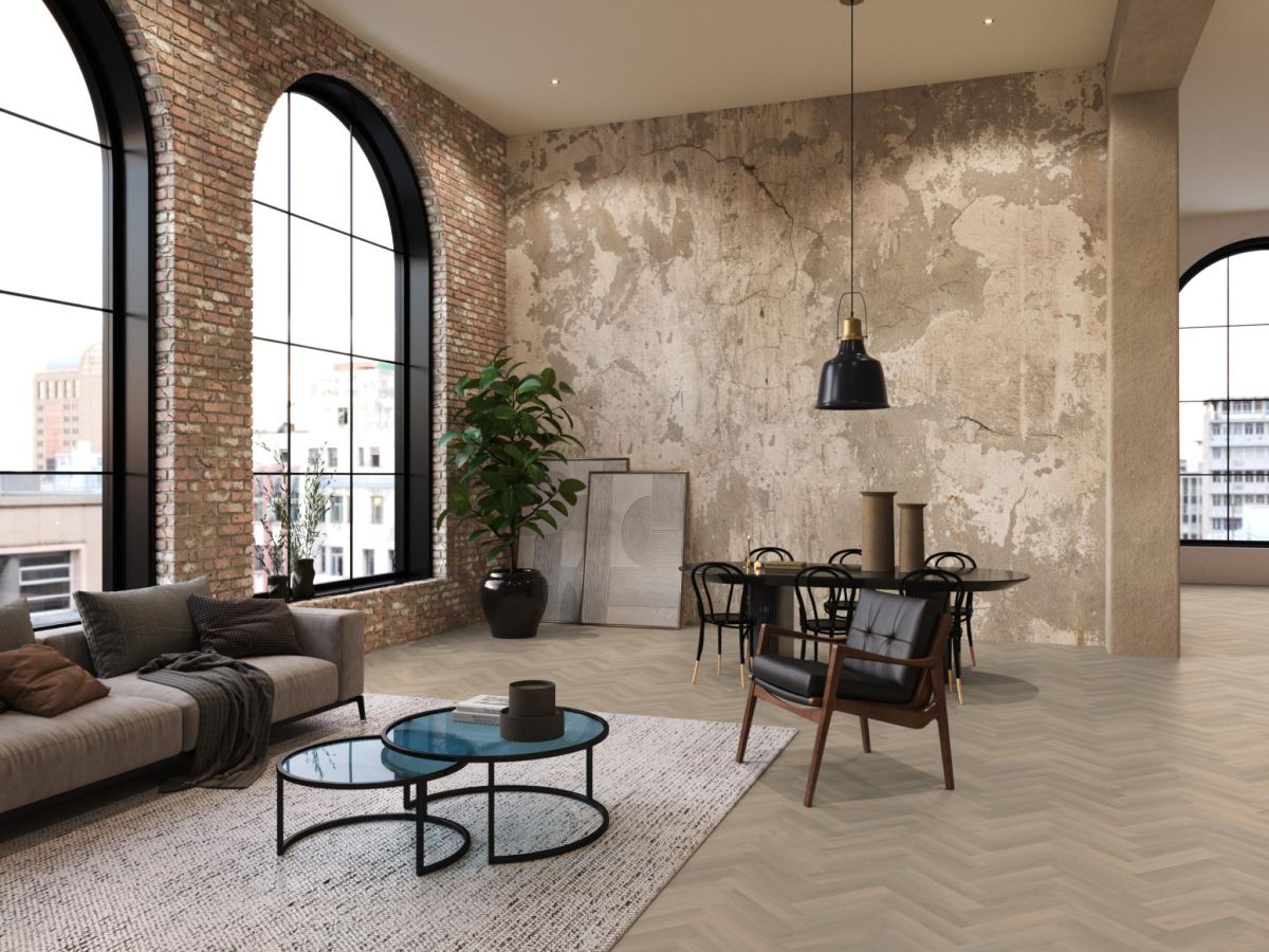 YUP Herringbone dryback small beige