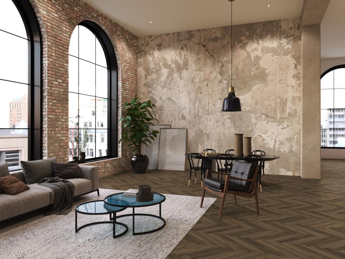 YUP Herringbone dryback warm brown