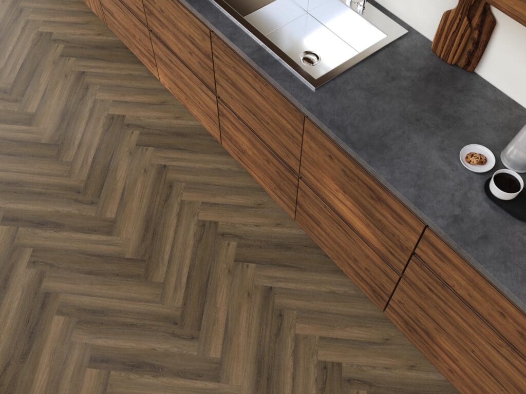YUP Paddington Herringbone dryback warm brown