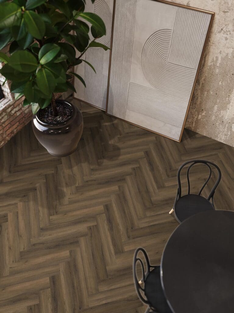 YUP Paddington Herringbone dryback warm brown