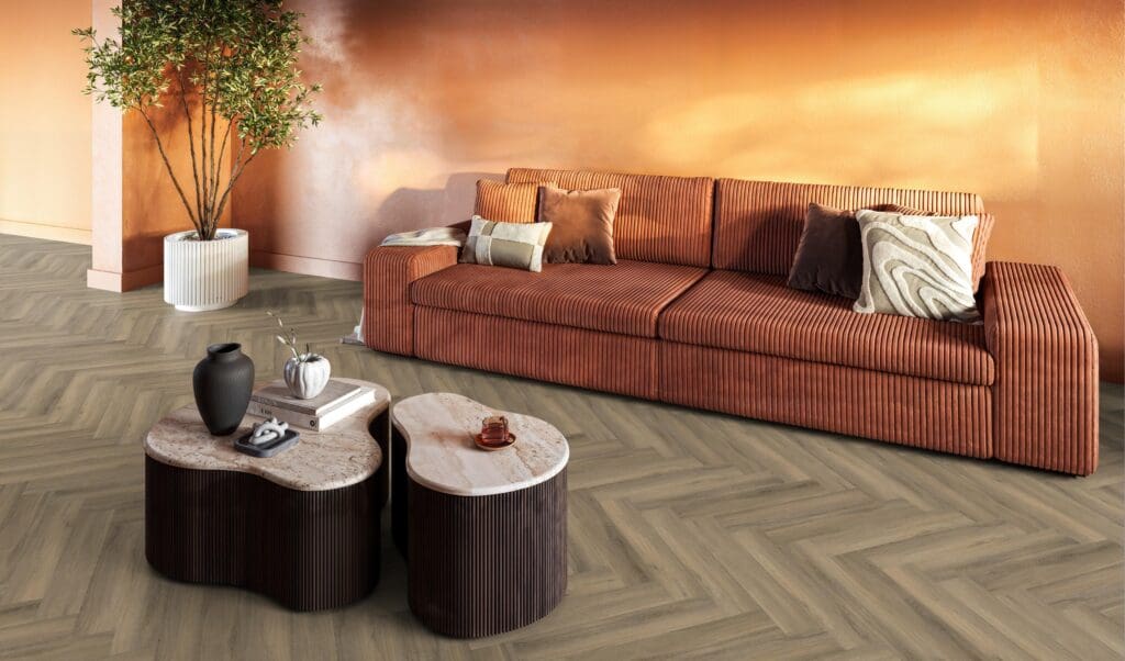 YUP Paddington Herringbone dryback light brown