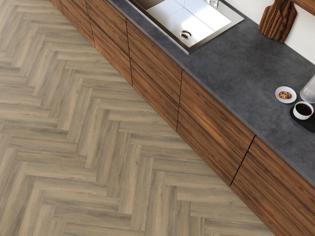 YUP Paddington Herringbone dryback light brown