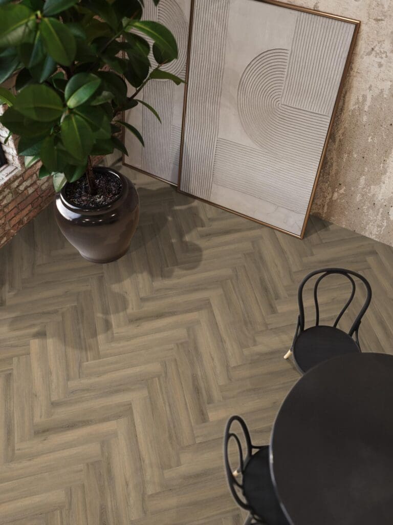 YUP Paddington Herringbone dryback light brown
