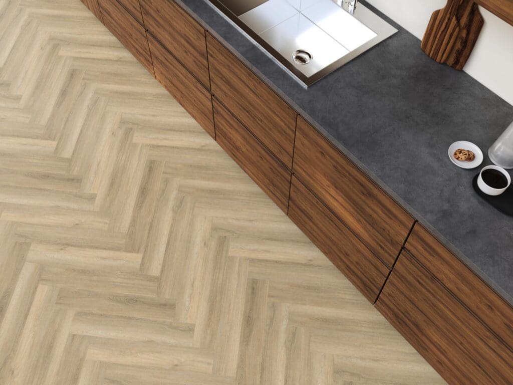 YUP Paddington Herringbone dryback beige