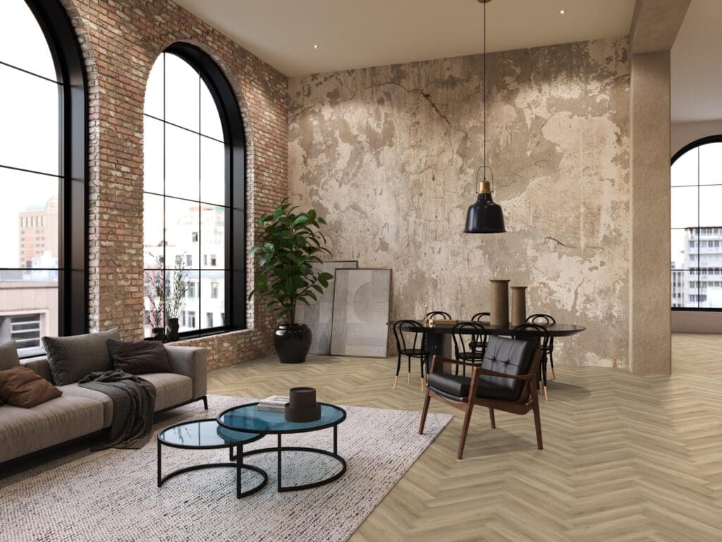 YUP Paddington Herringbone dryback beige