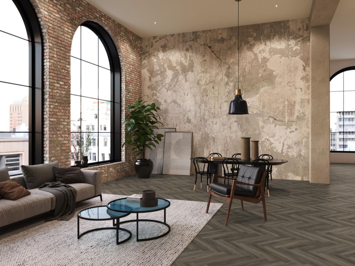 YUP Herringbone dryback dark grey