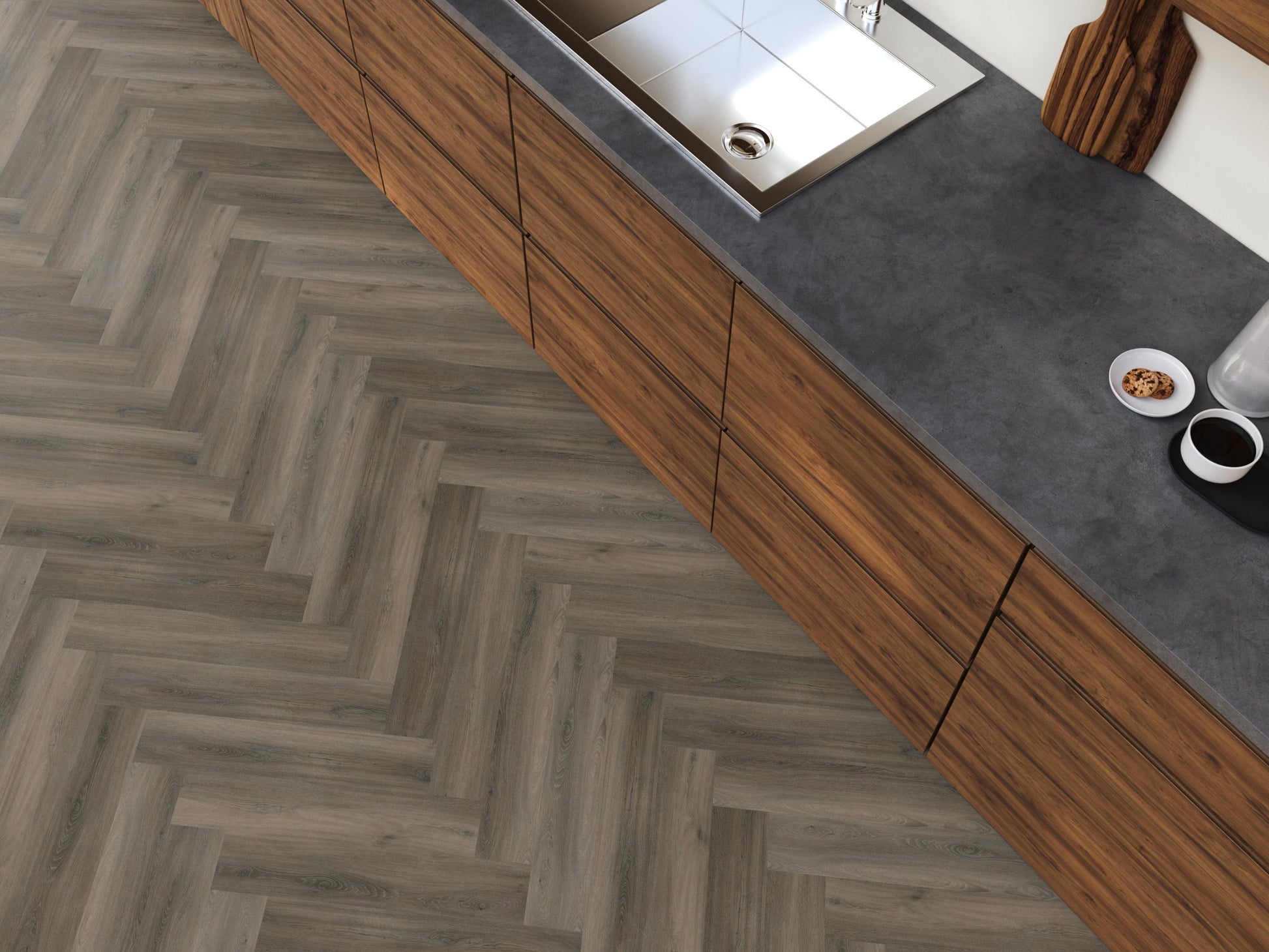 YUP Paddington Herringbone Dryback Dark Grey