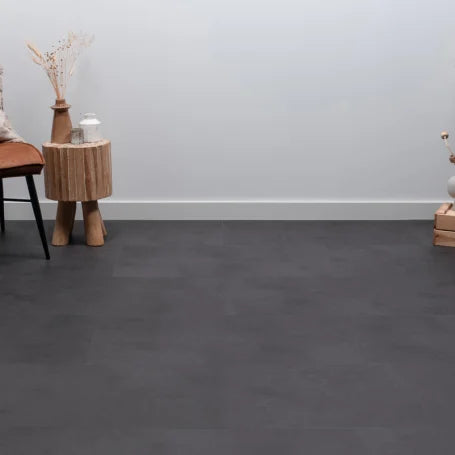 Floer Tegel Click PVC - Betonlook Zwart