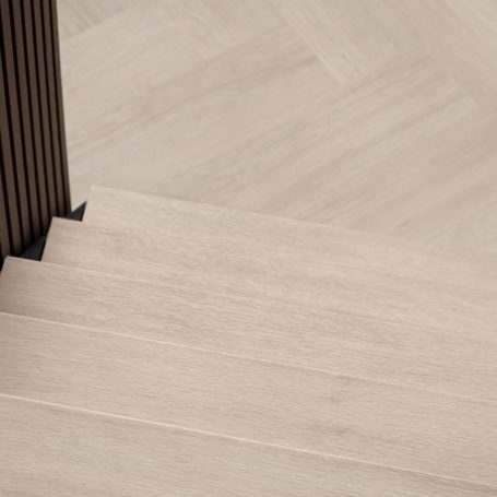Floer Trap Overzettreden - Onbehandeld Eiken Dubbeltrede 138 cm